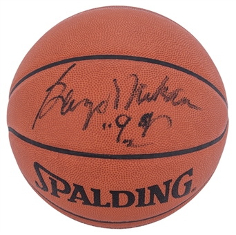 George Mikan Single Signed Basketball - PSA/DNA Authentic